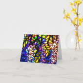 Notecard-bevlekt glas-Tiffany 4 Kaart (Gele Bloem)