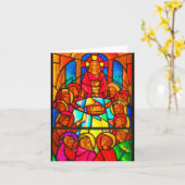 Notecard-bevlekte glas-38 kaart (Gele Bloem)