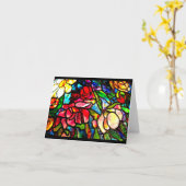 Notecard-bevlekte glas-Louis Tiffany 15 Kaart (Gele Bloem)