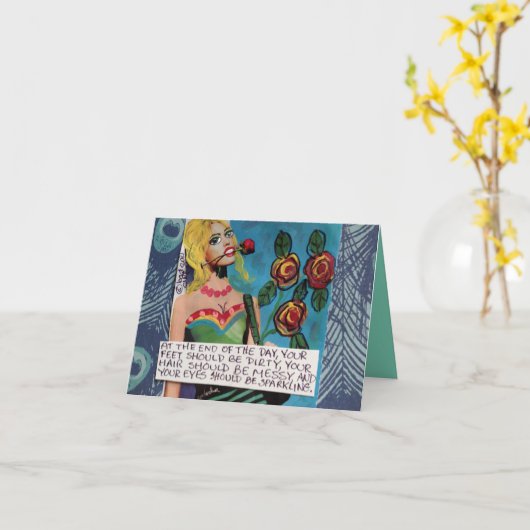 NOTECARD-BIJ HET EIND VAN DE DAG KAART (Gele Bloem)