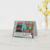 NOTECARD-Cat/hond Kaart (Gele Bloem)