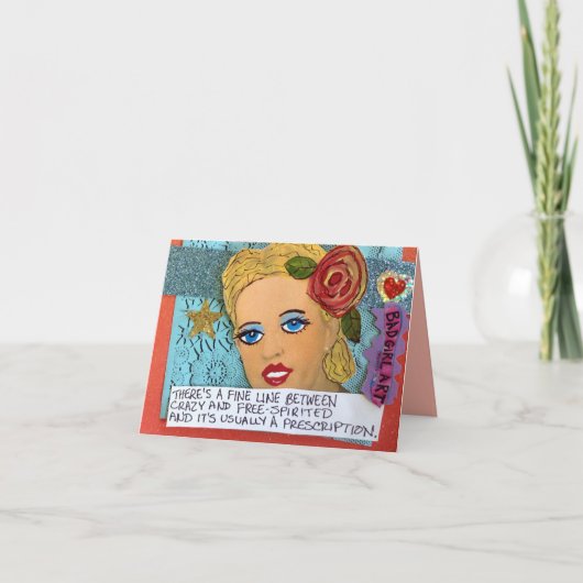 NOTECARD-DAAR EEN FIJNE LIJN TUSSEN KAART (Voorkant)