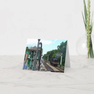 Notecard: De Trein van de stoom en Seinhuisje Kaart