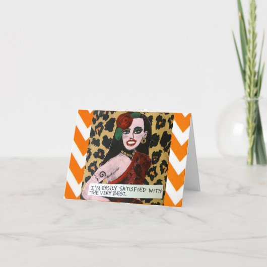 NOTECARD-GEMAKKELIJK TEVREDEN MET ZEER BEST KAART (Voorkant)