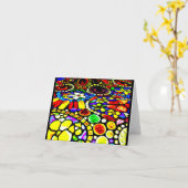 Notecard-Glas in lood-Louis Tiffany 14 Kaart (Gele Bloem)