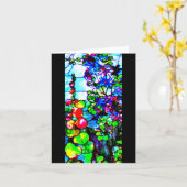 Notecard-Glas in lood-Louis Tiffany 3 Kaart (Gele Bloem)