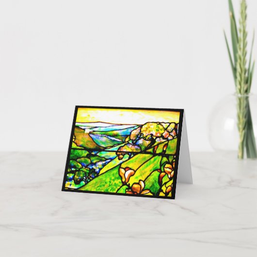 Notecard-Glas in lood-Louis Tiffany 4 Kaart (Voorkant)