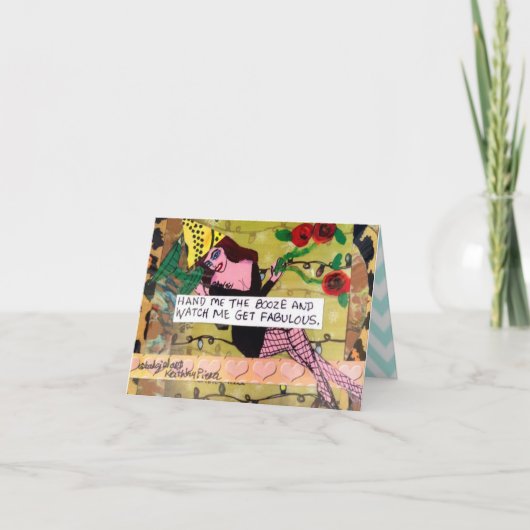 NOTECARD-HAND ME DE DRANK EN KIJK ME KRIJGEN FEESTDAGEN KAART (Voorkant)