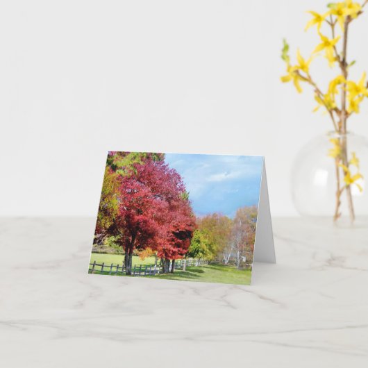 Notecard - herfst op het boerderij kaart (Gele Bloem)