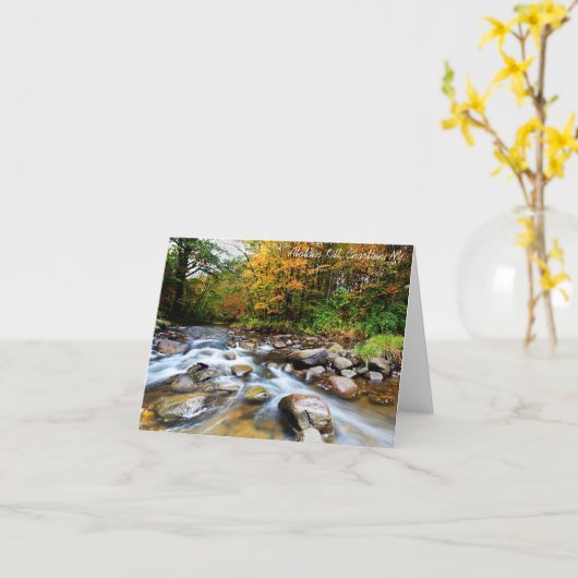 Notecard:  Het Doden van Alplaus, Charlton, NY Kaart (Gele Bloem)