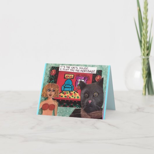 Notecard-het is het kattenhuis ik enkel mortga kaart (Voorkant)