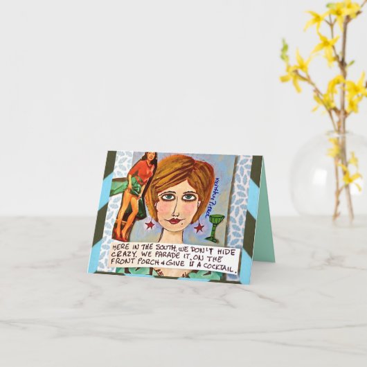 NOTECARD-HIER IN HET ZUIDEN VERBERGEN WE ONS NIET KAART (Gele Bloem)