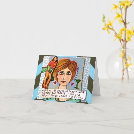 NOTECARD-HIER IN HET ZUIDEN VERBERGEN WE ONS NIET KAART (Gele Bloem)