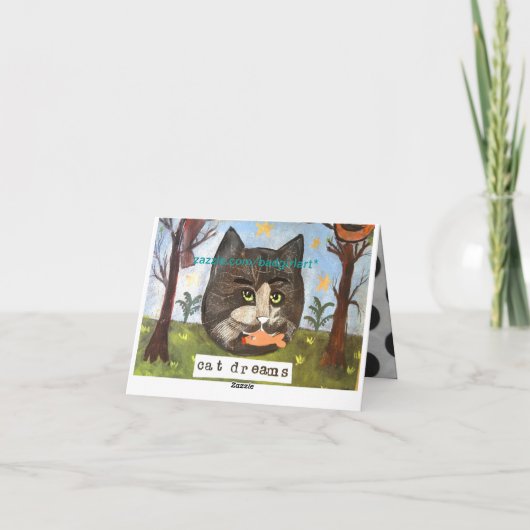 NOTECARD-HONDEN VREESDE HEM, RESPECTEERDEN DE KAART (Achterkant)