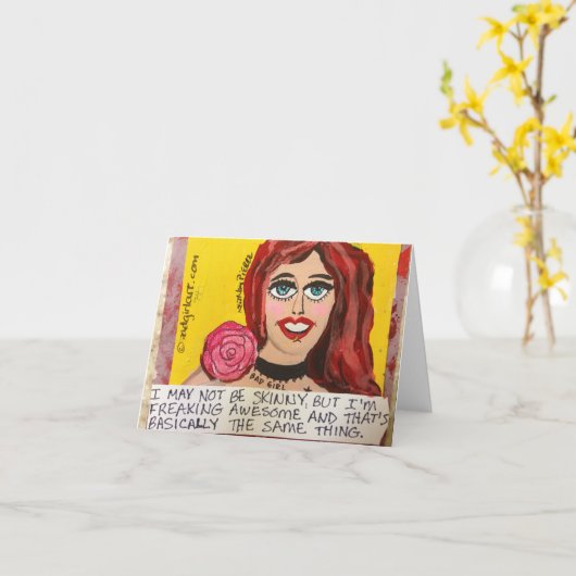 NOTECARD-I MAG NIET MAGER ZIJN, MAAR IK BEN KAART (Gele Bloem)