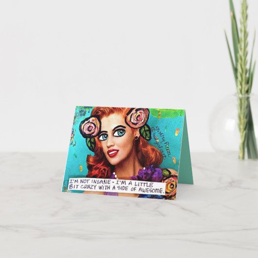 NOTECARD-I NIET KRANKZINNIG AM KAART (Voorkant)