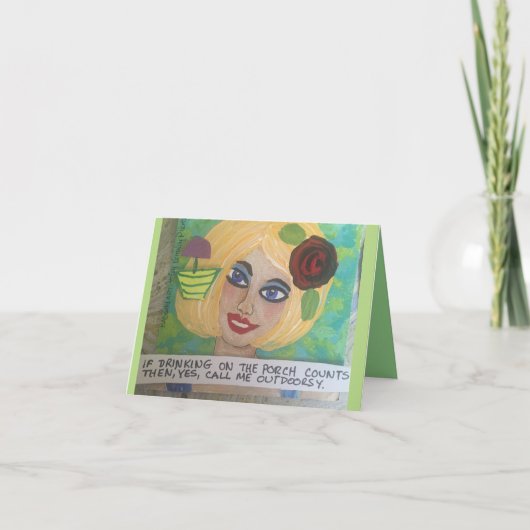NOTECARD-IF DRINK OP DE VERANDA TELT KAART (Voorkant)
