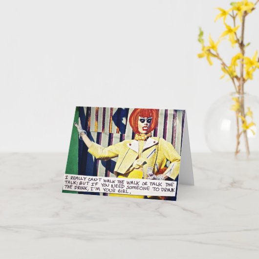 NOTECARD = IK KAN NIET ECHT DE WANDELING LOPEN OF  KAART (Gele Bloem)