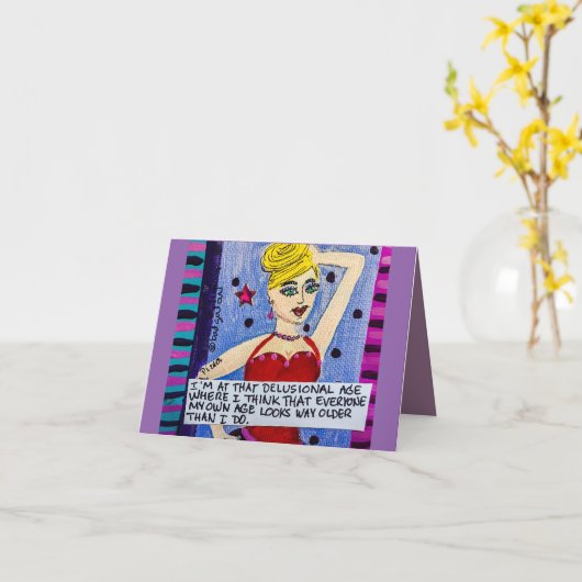 notecard- IM AT THAT DELUSIONAL AGE Kaart (Gele Bloem)