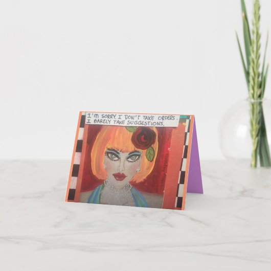 NOTECARD-IM SORRY. IK NEEM GEEN BEVELEN AAN. KAART (Voorkant)