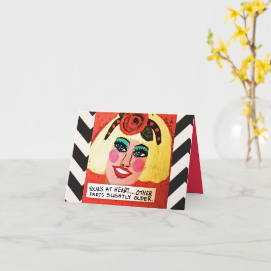 NOTECARD-JONGELUI BIJ HART KAART (Gele Bloem)