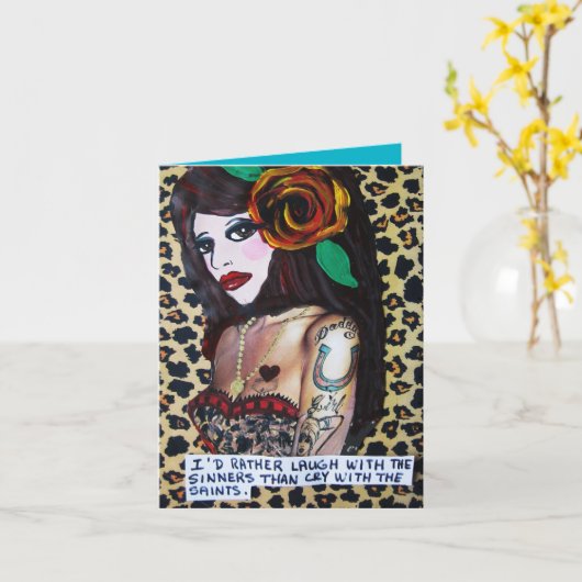 NOTECARD-LACH MET DE ZONDAARS KAART (Gele Bloem)