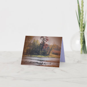 Notecard met Autumn Wetlands Scene Kaart