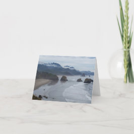 Notecard met mistig Oregon strand, humeurig en zac Bedankkaart
