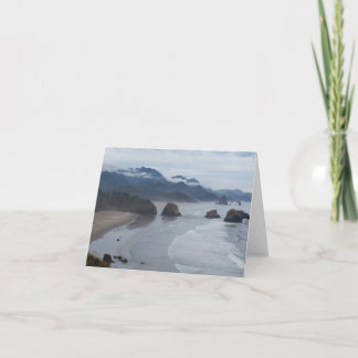 Notecard met mistig Oregon strand, humeurig en zac Bedankkaart
