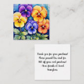 Notecard met Pansies Dank U Notitiekaartje (Voorkant / Achterkant)