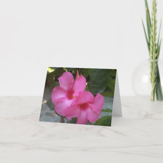 Notecard met roze bloemen kaart (Voorkant)