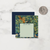 NOTECARD MET WILLIAM MORRIS "PHEASANT" ONTWERP NOTITIEKAARTJE (Voorkant / Achterkant in situ)