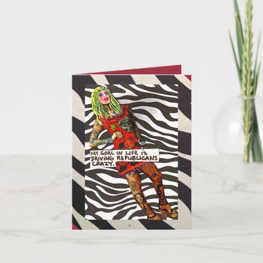 NOTECARD-MY DOET DE REPUBLIEK CRAZY BESTUUREN KAART (Voorkant)