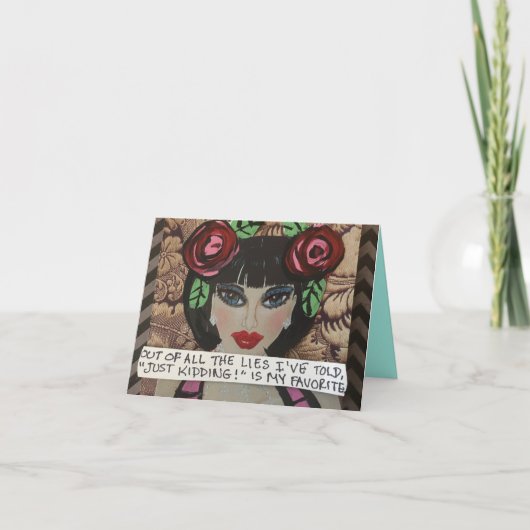Notecard-of all the lies I've told just kidding is Kaart (Voorkant)
