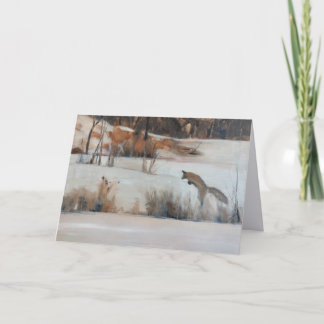 Notecard of Jumping Fox, Steamboat Springs, Co Bedankkaart