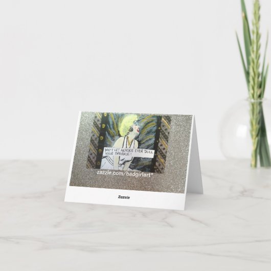 NOTECARD-OMARM DE FREAK DIE JE BENT. KAART (Achterkant)