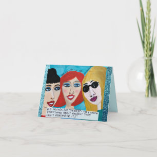 NOTECARD-OUD ZIJN DE VRIENDEN BEST. ZIJ WETEN HET KAART