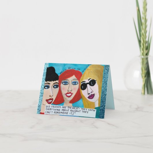 NOTECARD-OUD ZIJN DE VRIENDEN BEST. ZIJ WETEN HET KAART (Voorkant)