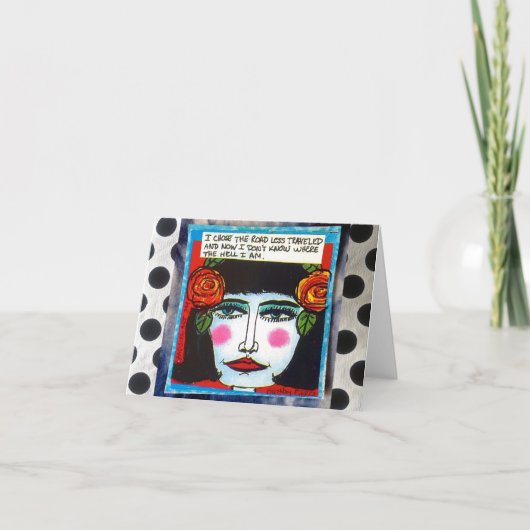 NOTECARD-ROAD MINDER GEREISD. KAART (Voorkant)