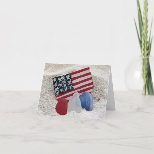 Notecard - Rood wit blauw Zee glas Kaart (Voorkant)