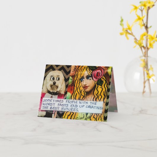 Notecard-soms mensen met het slechtst pasts kaart (Gele Bloem)