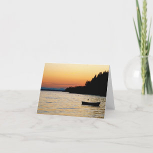 Notecard Stonington, de Zonsondergang van Maine Kaart
