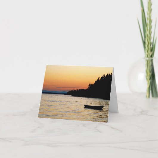 Notecard Stonington, de Zonsondergang van Maine Kaart (Voorkant)