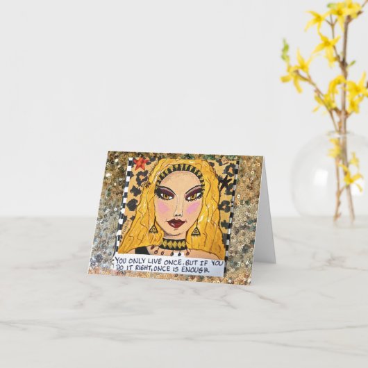 NOTECARD-U LEEF SLECHTS EENS KAART (Gele Bloem)