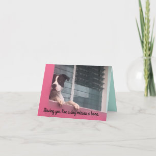 Notecard vermist je als een hond kaart