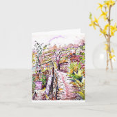 Notecard-vintage illustratie-Beatrix Pottenbakker Kaart (Gele Bloem)