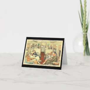 Notecard-vintage Reis kunst-1 van Chicago Kaart