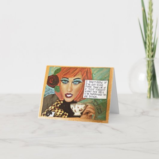 NOTECARD-VRIJ TIJD OF WAT HET DOEN VAN I BEN KAART (Voorkant)