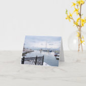 Notecard - Waterfront Plymouth MA Kaart (Gele Bloem)