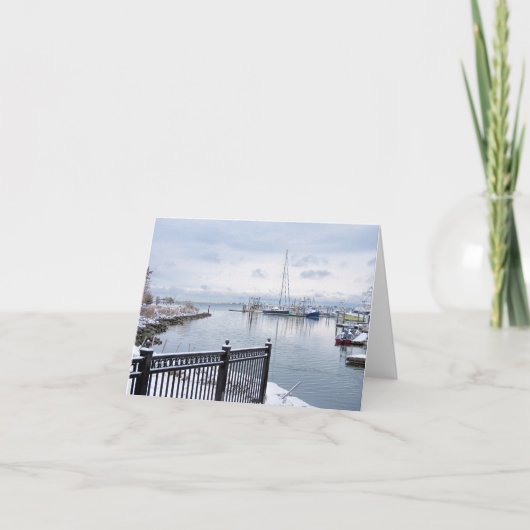 Notecard - Waterfront Plymouth MA Kaart (Voorkant)